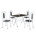 Ver imagem 2 de Conjunto de Mesa Sala de Jantar com 4 Cadeiras Lívia Branco/Preto