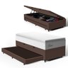 Cama Box Baú com Colchão de Molas Ensacadas Pillow Top Flora + Auxiliar Unique Solteiro 88cm - 1
