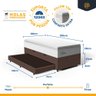 Cama Box Baú com Colchão de Molas Ensacadas Pillow Top Flora + Auxiliar Unique Solteiro 88cm - 3