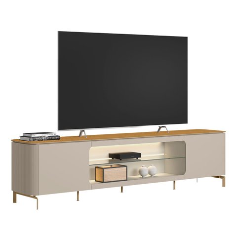 Rack Bancada Tv 85 Pol 239cm com Led Martan Tauari/off Flex L06 - Mpozenato