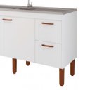 Ver imagem 4 de Gabinete de Cozinha 154cm Madeira Balcão Branco 100% MDF Pia:Branco Brilho