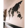 Quadro Mapa Mundi Mdf Preto Decorativo 1 Metro + Brinde - 1