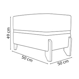 Puff Recamier Kodama para Cama de Solteiro 50cm Bouclé Cores Pé Castanho - 8