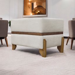 Puff Recamier Kodama para Cama de Solteiro 50cm Bouclé Cores Pé Castanho - 3
