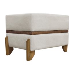 Puff Recamier Kodama para Cama de Solteiro 50cm Bouclé Cores Pé Castanho - 4