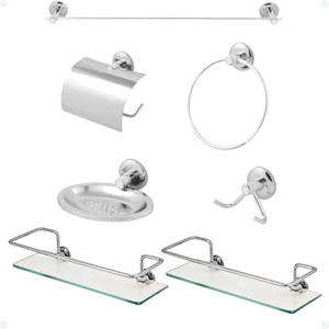 Kit Acessórios Banheiro Ictus Luxo Banheiro 7 Peças Único