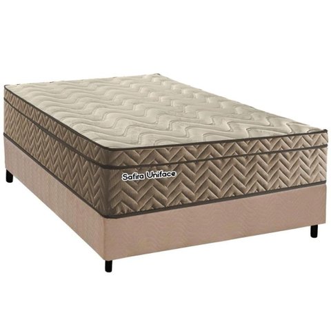 Conjunto Box Casal: Colchão Molas Paropas Ensacadas Safira Uniface + Base Crc Suede Clean (138x188)