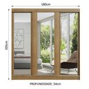 Ver imagem 4 de Guarda-roupa Casal Madesa Reno 3 Portas de Correr de Espelho