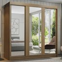Ver imagem 2 de Guarda-roupa Casal Madesa Reno 3 Portas de Correr de Espelho