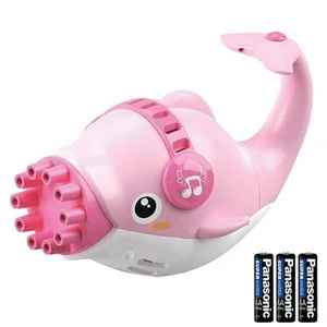 Kit 1 Golfinho Bolha Sabão Criança Infantil+ 3 Pilha Rosa 7