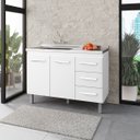Ver imagem 2 de Kit Balcão Bianca para Pia 118cm + Balcão para Cooktop Jade 4 Bocas Branco