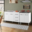 Ver imagem 1 de Kit Balcão Bianca para Pia 118cm + Balcão para Cooktop Jade 4 Bocas Branco