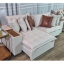 Ver imagem 3 de Sofá Cama Tebas 230cm 4 Lugares Retrátil e Reclinável Tecido Linho Innove Cor Marfim