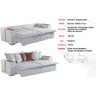Sofá Cama Tebas 230cm 4 Lugares Retrátil e Reclinável Tecido Linho Innove Cor Marfim - 2