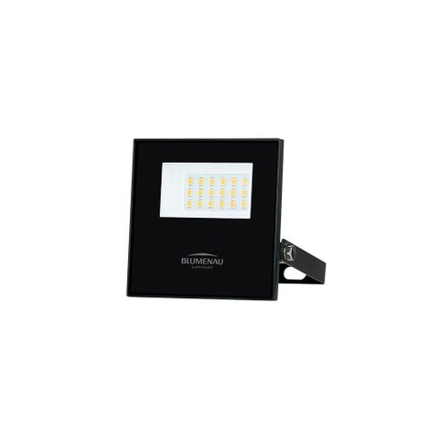 Refletor Blumenau Led Play 20w Preto Ip66 Uso Externo Bivolt 3000 K - Branco Quente