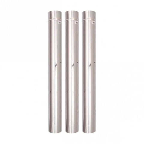 Cano Chaminé Inox 110mm x 1m Kit com 3 unidades - Volpato, Tamanho: 110mm