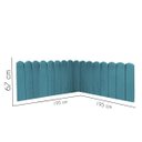 Ver imagem 3 de Cabeceira Painel Cama King Box Nuvem Suede Sandy 195 cm:Azul Turquesa