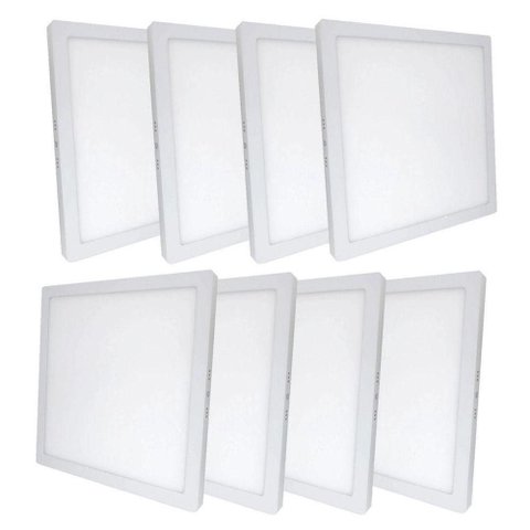 Kit 8 Plafon Painel LED Luminária Downlight 25W Sobrepor