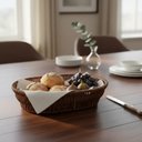Ver imagem 2 de Cesto Retangular Travessa Bandeja de Servir Rattan 25x17cm - FRG6564