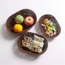 Ver imagem 5 de Cesto Retangular Travessa Bandeja de Servir Rattan 25x17cm - FRG6564