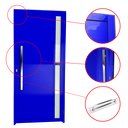 Ver imagem 2 de Porta Alumínio Lambril Visione c/Puxador e.Azul 90 Brimak