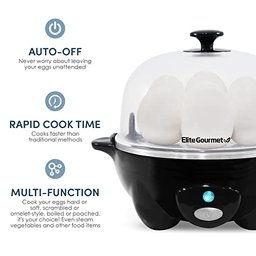 Elite Gourmet Cozedor de Ovos Elétrico 7 Ovos com Desligamento Automático (preto) - 4