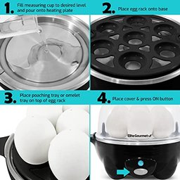 Elite Gourmet Cozedor de Ovos Elétrico 7 Ovos com Desligamento Automático (preto) - 6