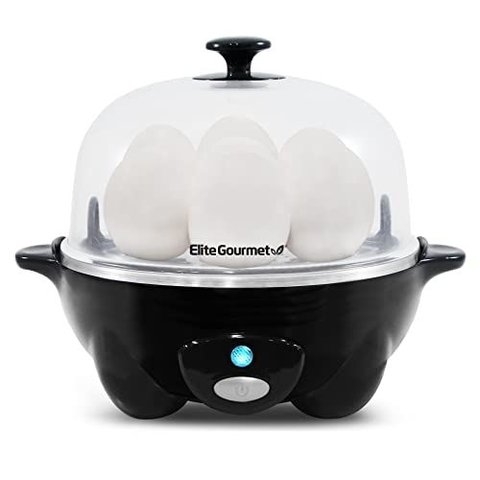 Elite Gourmet Cozedor de Ovos Elétrico 7 Ovos com Desligamento Automático (preto)