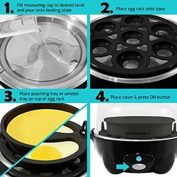 Elite Gourmet Cozedor de Ovos Elétrico 7 Ovos com Desligamento Automático (preto) - 7