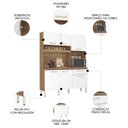Ver imagem 3 de Armário de Cozinha Compacta 160cm Saul D02 Amêndola/branco - Mpozenato