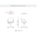Ver imagem 4 de Cadeira de Escritório Secretária Ergoplax Giratória sem Estofado com Braço Fixo - Preta - Plaxmetal