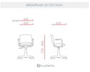 Ver imagem 4 de Cadeira de Escritório Secretária Ergoplax Giratória sem Estofado com Braço Fixo - Preta - Plaxmetal
