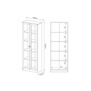 Ver imagem 3 de Armário de Escritório ME4115 c/ 2 Portas c/ Vidro Nogal - Tecno Mobili