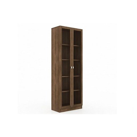 Armário de Escritório ME4115 c/ 2 Portas c/ Vidro Nogal - Tecno Mobili