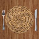 Ver imagem 2 de Sousplat Palha Trançado Rústico Orgânico Mesa Posta