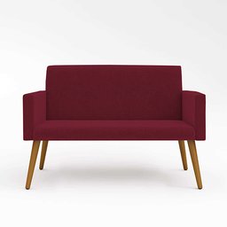 Sofá Namoradeira Pés Palito Sala, Quarto - Balaqui Decor Cor:Marsala - 2