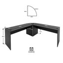 Ver imagem 3 de Conjunto Mesa de Escritório Conexão em L e Gaveteiro Volante 4 Gavetas 140cm Preto