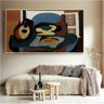 Quadro Decorativo Pablo Picasso Natureza Com Bandolim E Bolo:120x80 cm/PRETA - 6