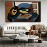 Quadro Decorativo Pablo Picasso Natureza Com Bandolim E Bolo:120x80 cm/PRETA - 4