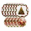 Ver imagem 1 de Jogo Prato de Jantar e Sobremesa Natalino Melamina 12 Peças Papai Noel e Árvore de Natal- Magizi