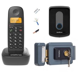Aparelho Telefone Fixo sem Fio Bina Interfone e Fechadura - 1