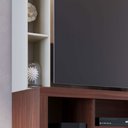 Ver imagem 5 de Estante para Tv até 50 Polegadas Elba 2 Portas Nogueira Real/off White Matte - Colibri