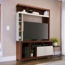 Ver imagem 1 de Estante para Tv até 50 Polegadas Elba 2 Portas Nogueira Real/off White Matte - Colibri