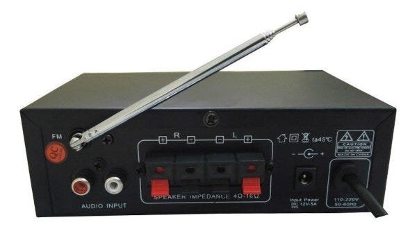 Receiver Amplificador Soundvoice 60W Rms RC01BT Bivolt Preto Bluethooth/USB/SD/FM/Mic:PRETA/UNICO - 3