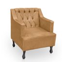 Ver imagem 4 de Kit 2 Poltronas para Sala de Estar Clássica Confortável e Reforçada Suede Elizabeth:capuccino