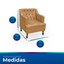 Ver imagem 7 de Kit 2 Poltronas para Sala de Estar Clássica Confortável e Reforçada Suede Elizabeth:capuccino