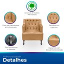 Ver imagem 3 de Kit 2 Poltronas para Sala de Estar Clássica Confortável e Reforçada Suede Elizabeth:capuccino