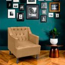 Ver imagem 2 de Kit 2 Poltronas para Sala de Estar Clássica Confortável e Reforçada Suede Elizabeth:capuccino