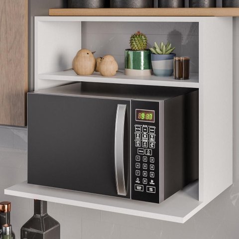 Suporte Microondas Nicho Luara 60 Cm Bp Eratto Moveis - Branco