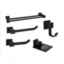 Ver imagem 1 de Kit Banheiro Lavabo Inox Preto Fosco 5 Peças Acessorios